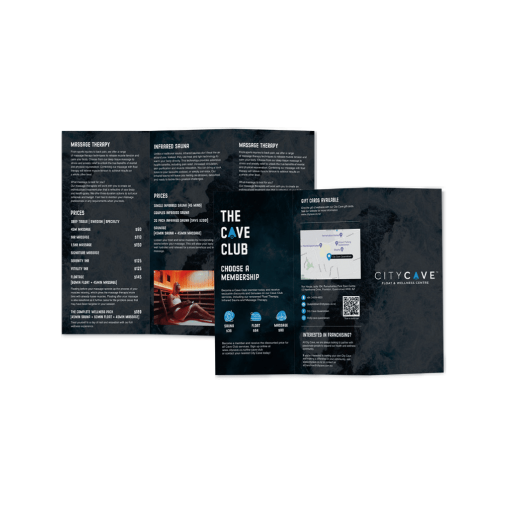 City Cave A4 Trifold Brochures - Designline